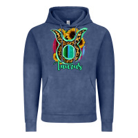 Vintage Denim Taurus Zodiac Sign Sunflower Leopard Serape Vintage Hoodie - RanaPortraitStore