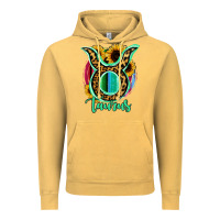 Vintage Mustard Taurus Zodiac Sign Sunflower Leopard Serape Vintage Hoodie - RanaPortraitStore