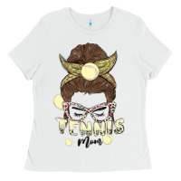 White tennis mom Ladies Tee - MaliasSmallBusiness
