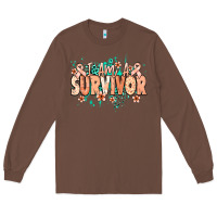 Chestnut I am a survivor peach ribbon Long Sleeve Tee - NancyCooperArtShop
