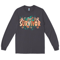 Smoke I am a survivor peach ribbon Long Sleeve Tee - NancyCooperArtShop