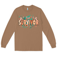 Toasted Coconut I am a survivor peach ribbon Long Sleeve Tee - NancyCooperArtShop