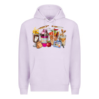 Lilac Lunch Lady Coffee Cups Premium Hoodie - FaDigitalArtStudio