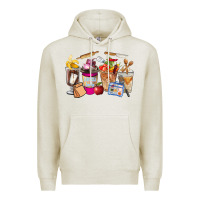 Oatmeal Heather Lunch Lady Coffee Cups Premium Hoodie - FaDigitalArtStudio