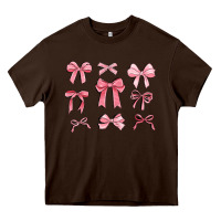 Chocolate Brown pink ribbons Heavy Core Tee - MaliasSmallBusiness