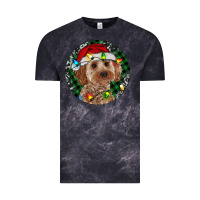 Cloud Black Cockapoo Christmas Vintage Tee - RanaPortraitStore