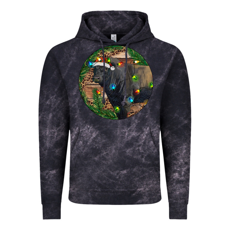 Black Angus Bull With Christmas Lights Vintage Hoodie by RanaPortraitStore | Teevron