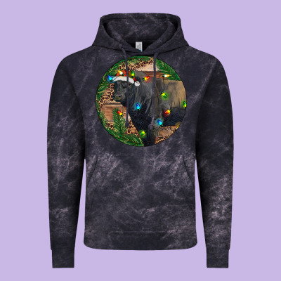 Black Angus Bull With Christmas Lights Vintage Hoodie Designed By Ranaportraitstore