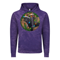 Cloud Purple Black Angus Bull with Christmas Lights Vintage Hoodie - RanaPortraitStore
