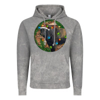 Cloud Rock Black Angus Bull with Christmas Lights Vintage Hoodie - RanaPortraitStore