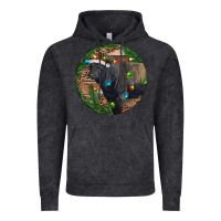 Vintage Black Black Angus Bull with Christmas Lights Vintage Hoodie - RanaPortraitStore
