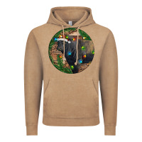 Vintage Coffee Black Angus Bull with Christmas Lights Vintage Hoodie - RanaPortraitStore
