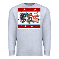 Heather Grey 4th of july usa seamless pattern Premium Sweatshirt - BundleAndBundleShop