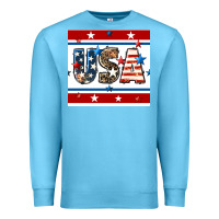 Ocean Blue 4th of july usa seamless pattern Premium Sweatshirt - BundleAndBundleShop