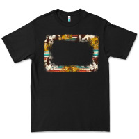 Black western serape sunflower background frame Premium Tee - NancyCooperArtShop