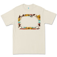 Bone western serape sunflower background frame Premium Tee - NancyCooperArtShop