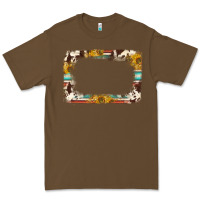 Cacao western serape sunflower background frame Premium Tee - NancyCooperArtShop