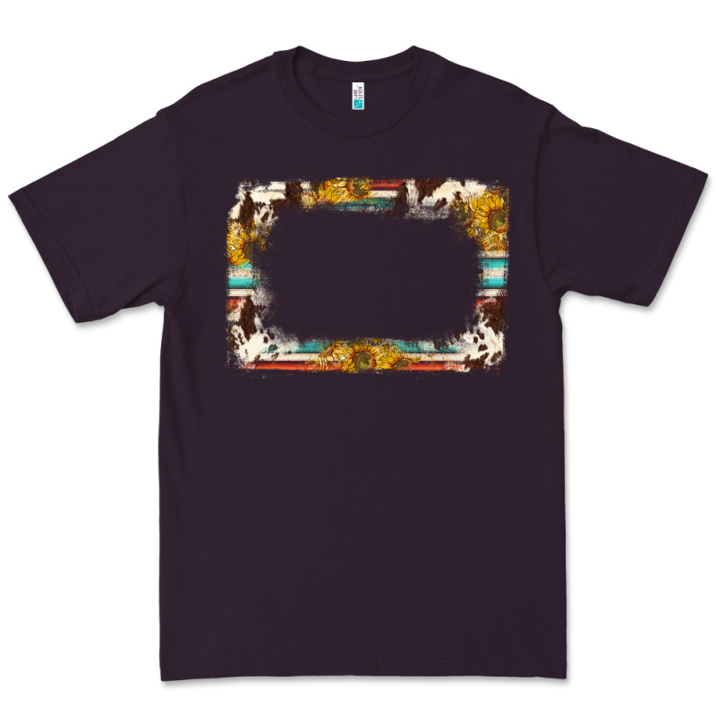 Western Serape Sunflower Background Frame Premium Tee by NancyCooperArtShop | Teevron