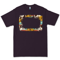 Plum western serape sunflower background frame Premium Tee - NancyCooperArtShop
