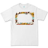 White western serape sunflower background frame Premium Tee - NancyCooperArtShop