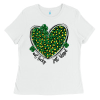 White not lucky just blessed Ladies Tee - MaliasSmallBusiness