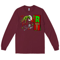 Burgundy Christmas Character Nurse Long Sleeve Tee - NancyCooperArtShop