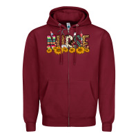 Burgundy Western Nurse Sunflower Zipper Hoodie - FaDigitalArtStudio