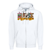 White Western Nurse Sunflower Zipper Hoodie - FaDigitalArtStudio