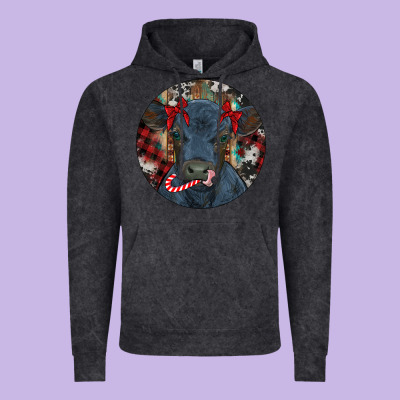Black Angus Calf Christmas Vintage Hoodie Designed By Ranaportraitstore
