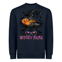 Navy witchy mama messy bun Heavyweight Sweatshirt - CowGirlArtShop