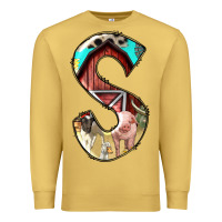 Antique Gold farm life alphabet lowercase letters s Premium Sweatshirt - BundleAndBundleShop