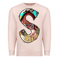 Pale Pink farm life alphabet lowercase letters s Premium Sweatshirt - BundleAndBundleShop