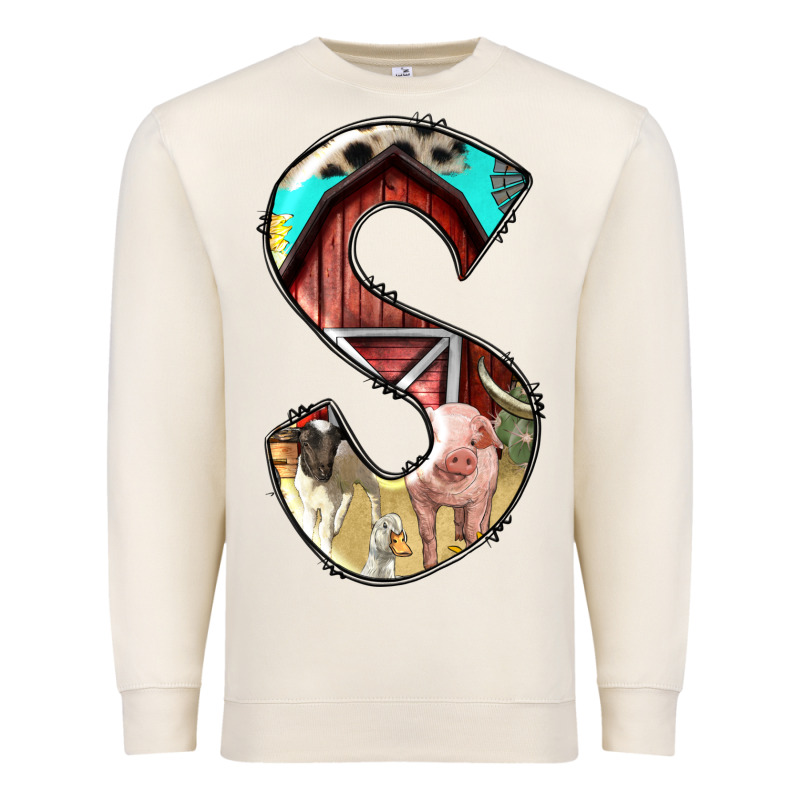 Farm Life Alphabet Lowercase Letters S Premium Sweatshirt by BundleAndBundleShop | Teevron