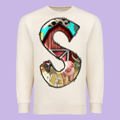Farm Life Alphabet Lowercase Letters S Premium Sweatshirt Designed By Bundleandbundleshop