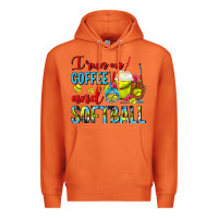 Carrot I Run On Coffee And Softball Frappe Premium Hoodie - FaDigitalArtStudio