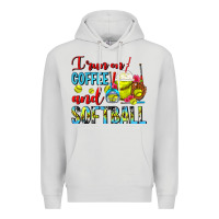 Dove Grey I Run On Coffee And Softball Frappe Premium Hoodie - FaDigitalArtStudio