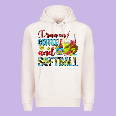 I Run On Coffee And Softball Frappe Premium Hoodie Designed By Fadigitalartstudio