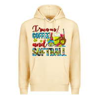 Pina Colada I Run On Coffee And Softball Frappe Premium Hoodie - FaDigitalArtStudio