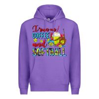 Purple I Run On Coffee And Softball Frappe Premium Hoodie - FaDigitalArtStudio