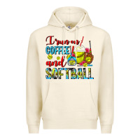 Tofu I Run On Coffee And Softball Frappe Premium Hoodie - FaDigitalArtStudio