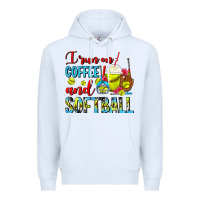 White I Run On Coffee And Softball Frappe Premium Hoodie - FaDigitalArtStudio