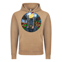 Vintage Coffee Black Angus Cattle with Santa Chick Christmas Vintage Hoodie - RanaPortraitStore