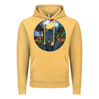 Vintage Mustard Black Angus Cattle with Santa Chick Christmas Vintage Hoodie - RanaPortraitStore