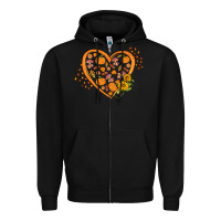 Black Western Autumn Heart Zipper Hoodie - FaDigitalArtStudio