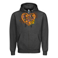 Charcoal Heather Western Autumn Heart Zipper Hoodie - FaDigitalArtStudio