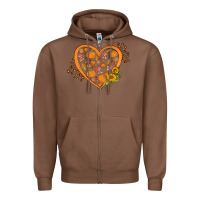 Chestnut Western Autumn Heart Zipper Hoodie - FaDigitalArtStudio