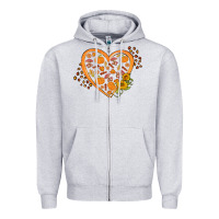 Western Autumn Heart Zipper Hoodie | Teevron