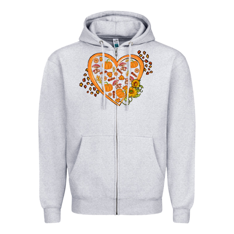 Western Autumn Heart Zipper Hoodie by FaDigitalArtStudio | Teevron