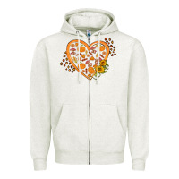 Oatmeal Heather Western Autumn Heart Zipper Hoodie - FaDigitalArtStudio