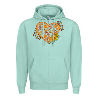 Seafoam Western Autumn Heart Zipper Hoodie - FaDigitalArtStudio